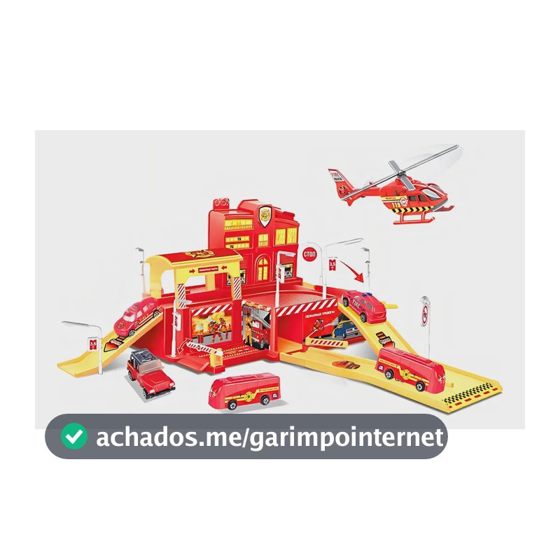 Pista de Carrinhos Infantil Bombeiro com 5 Veículos e Acessórios Maxi Toys