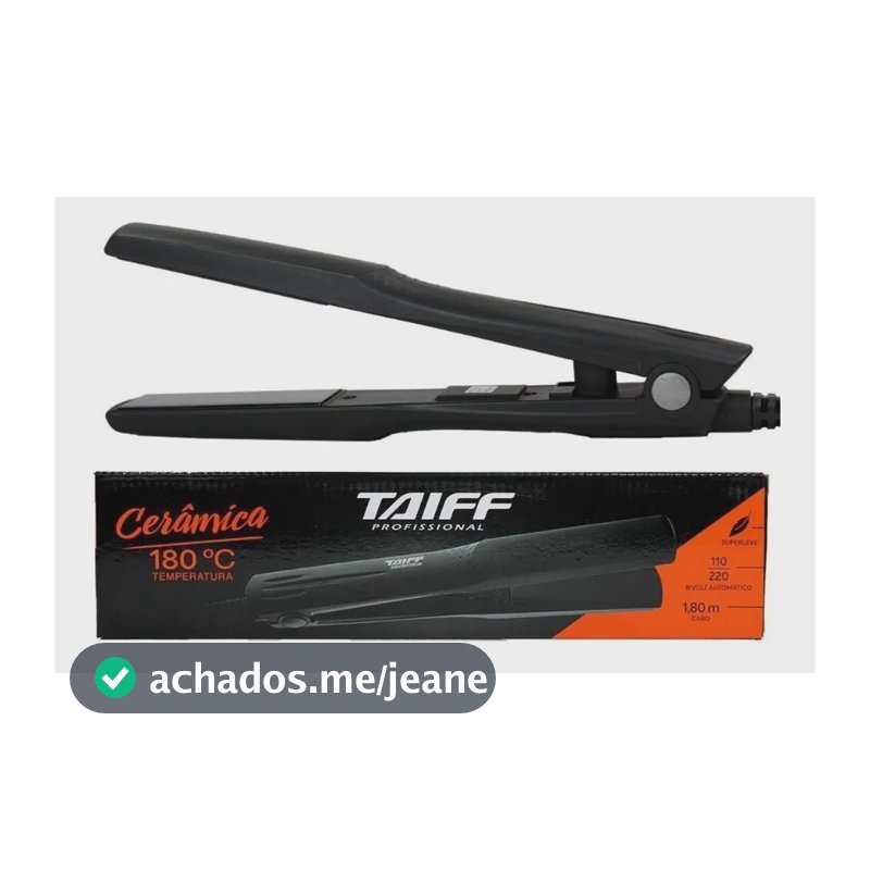 Prancha Cerâmica Taiff Profissional 180° Preto