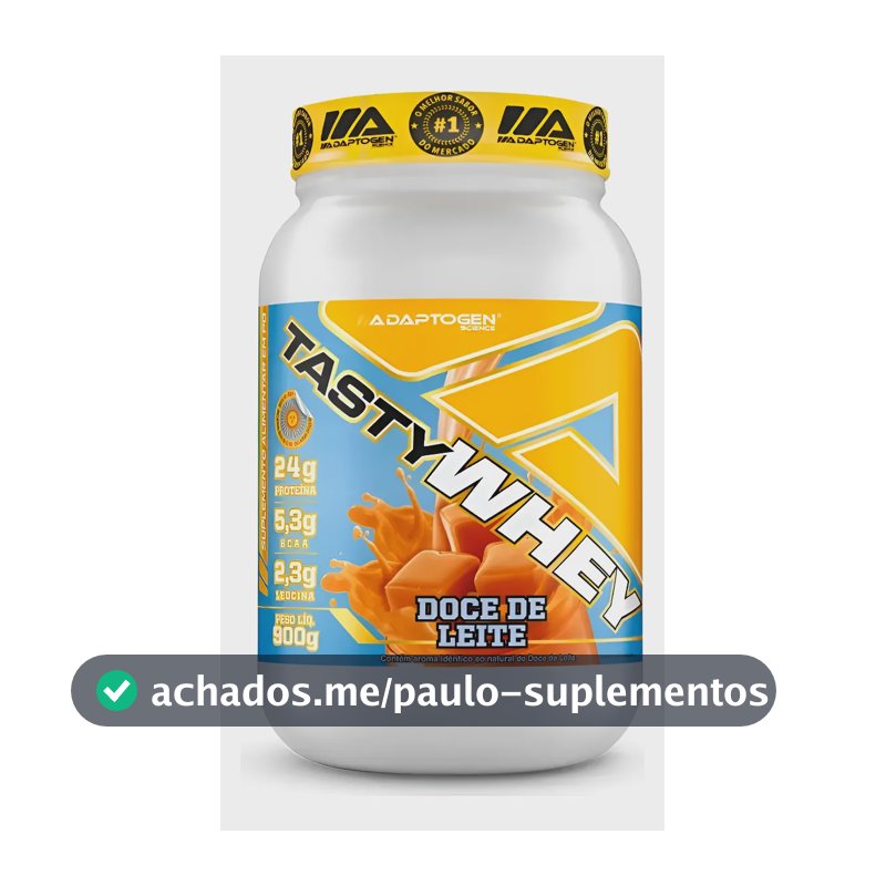 Tasty Whey 3w  Adaptogen Science Pote 900g Doce De Leite Doce De Leite