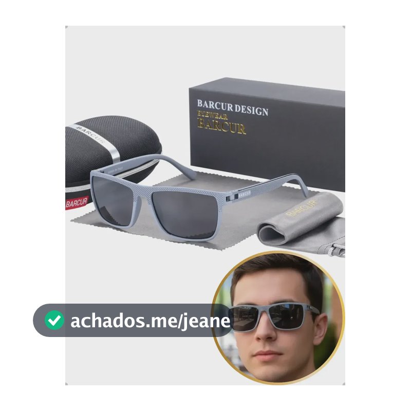 Óculos De Sol Masculino Polarizado Proteção Uv400 Original Preto Cinza-escuro