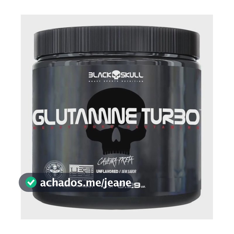 Glutamina Turbo 300g Caveira Preta - Black Skull