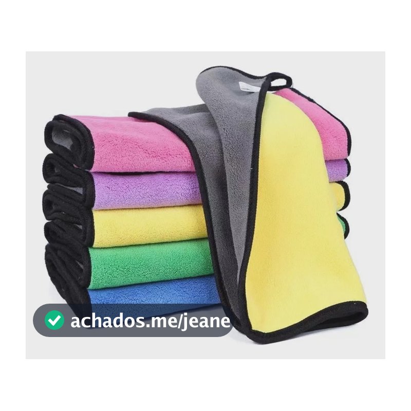 Kit 5 Toalhas Pano Microfibra Polimento Carro Casa Uso Geral Amarelo