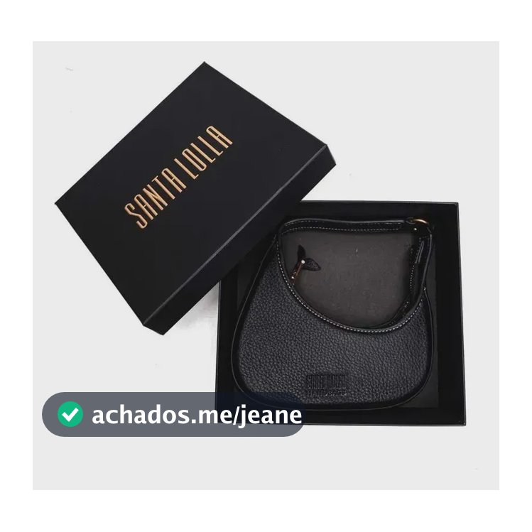 Bolsa Meia Lua Com Caixa Floater Preta Santa Lolla Preto Floater Dourado