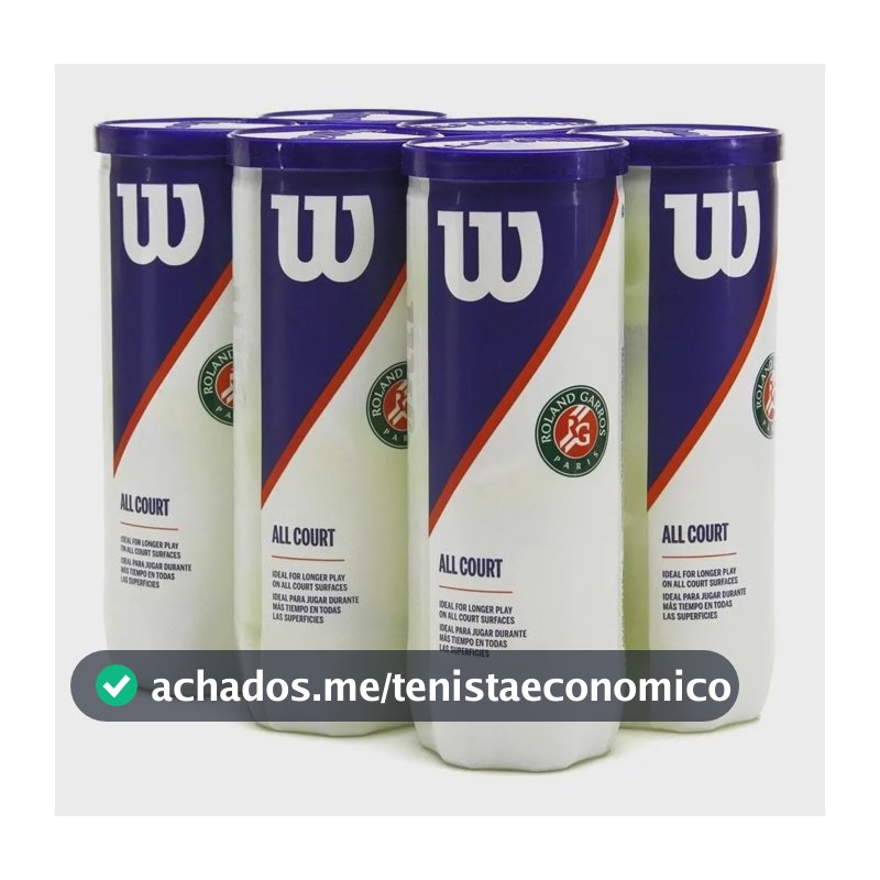Bola De Tênis Wilson Roland Garros All Court - Pack Com 6 Tubos