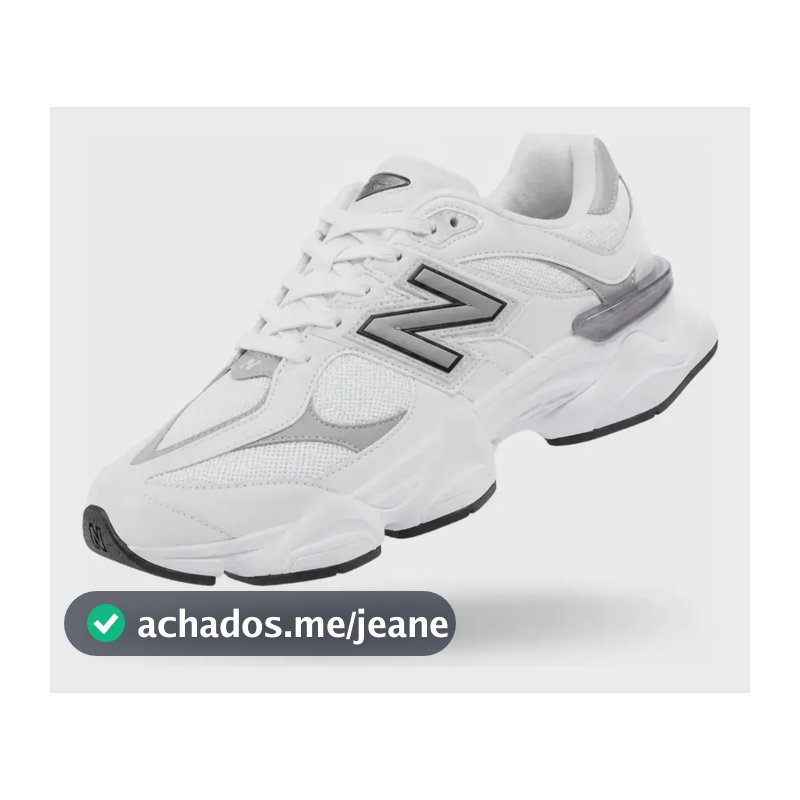 Tênis New Running Masculino Feminino Corre Academia Balance Branco E Prata Liso 36.0 Br