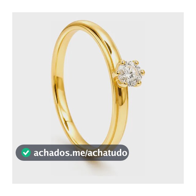 Anel Solitário Tungstênio Zirconia Brilhante Ouro 18k Banho