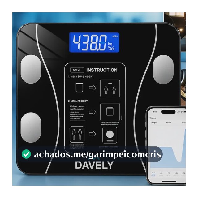 Balança Digital Bioimpedância Bluetooth Corporal Aparelho Alta Capacidade Balança De Banheiro Academia App Para Android E Para Ios Cor Preto Marca Davely