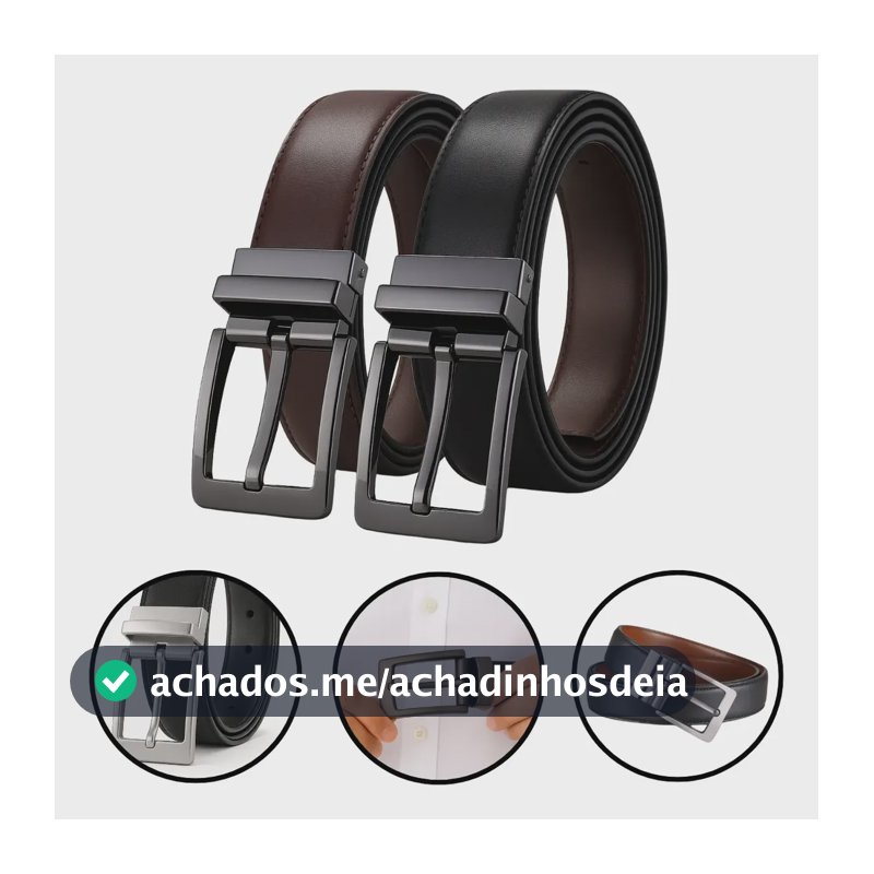 Cinto Masculino Couro Dupla Face 2 Em 1 Preto Marrom Social Preto/marrom 130 Cm