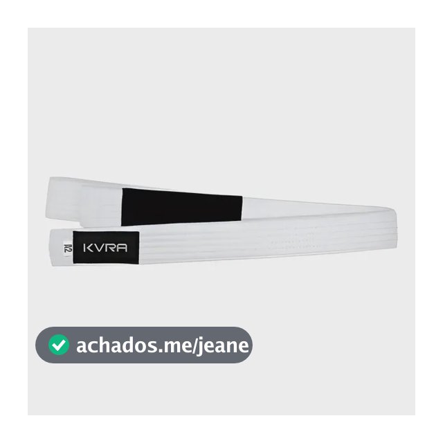 Faixa Jiu Jitsu Branca Ponta Preta Kvra