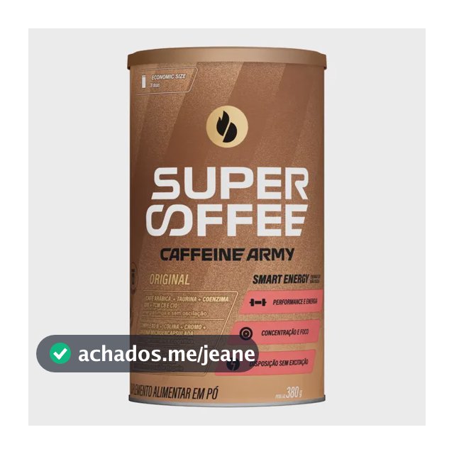 Cafeína Caffeine Army Supercoffee Classic Size Em Pó Sem Sabor X 380g Original
