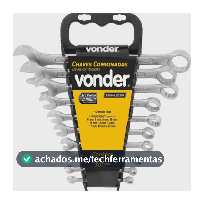 Jogo De Chave Combinada 6 A 22 Mm 10 Peças - Vonder