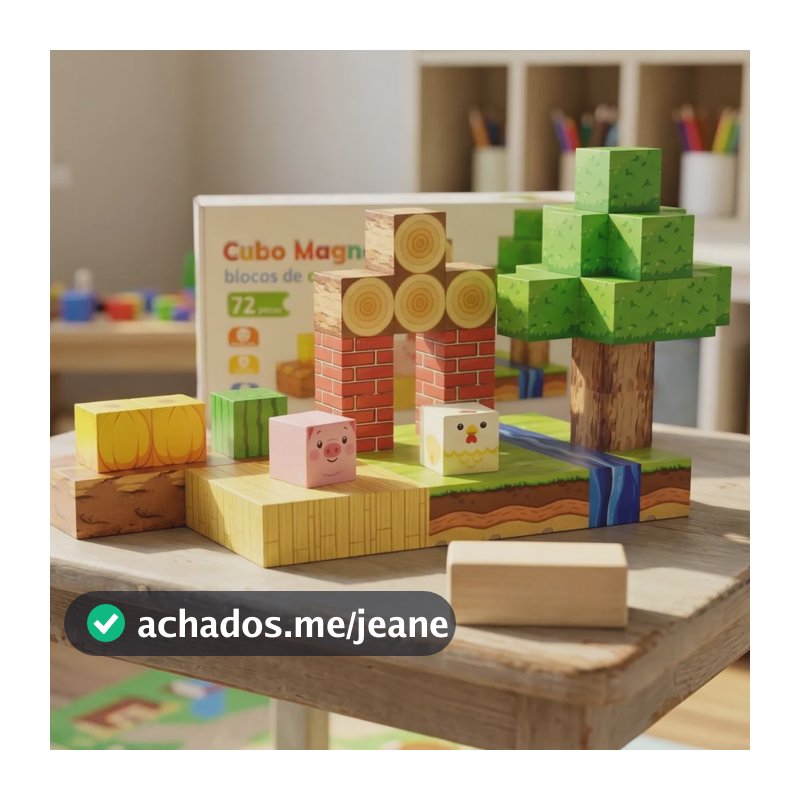 Kit 72 Blocos Minecraft Magnéticos Cubos Roblox Fazenda 72 Estilo Minecraft Fazenda