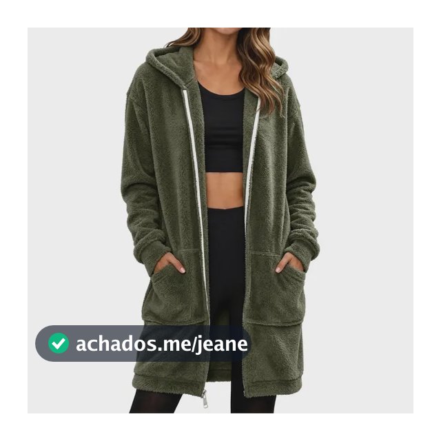 Jaqueta Feminina/de Inverno, Cor Sólida, Longa, Dupla Face,