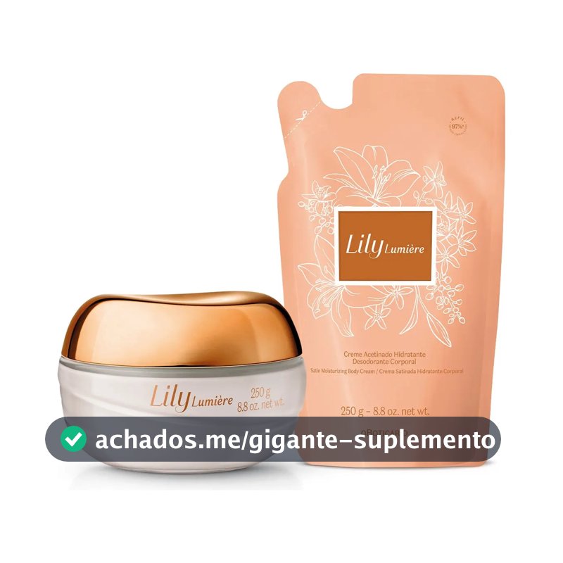 Kit Lily Lumière: Creme Hidratante Corporal 250g+ Refil 250g