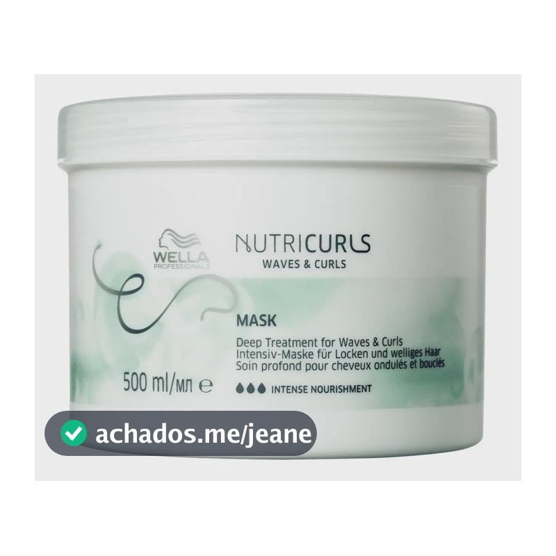 Máscara De Nutrição Intensa Nutricurls 500ml Wella