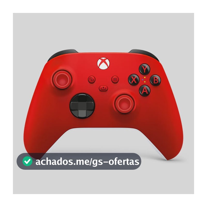 Controle Sem Fio Xbox Series X S Microsoft Pulse Red para PC, One e Smart TVs