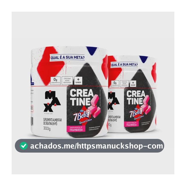 Creatina 7 Belo 300g Creatina Monohidratada Sabor Framboesa Kit 2 Força Energia Alta Performance Treino