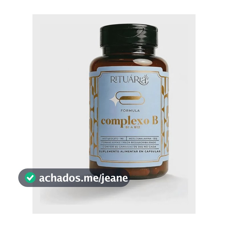 Complexo B Rituária 60 Cápsulas Vitaminas Energia Foco Sem Sabor