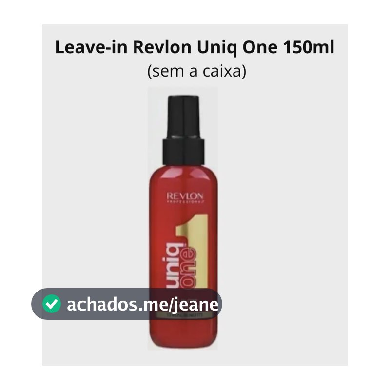 Leave-in Revlon Uniq One 150ml + Brinde (sem Caixa) C/ Nf