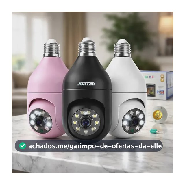 Câmera Lampada Espia Wi-fi Giro 360 Graus Noturna Colorida Cor Branco