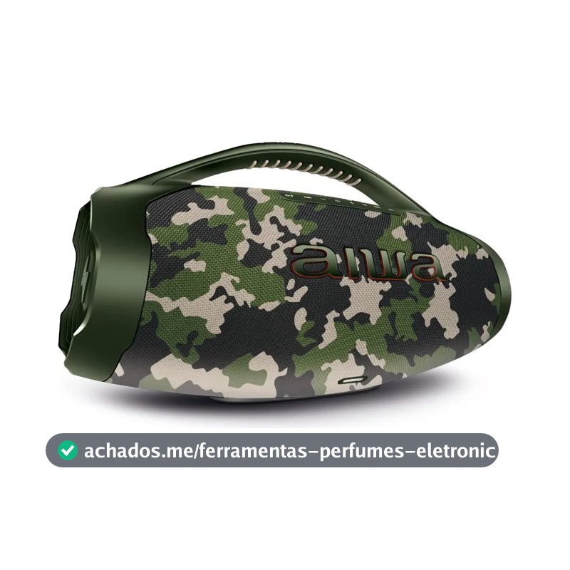 Caixa de Som Boombox Plus AIWA BBS-01-GR 200W Bluetooth 30H IP66 USB Verde