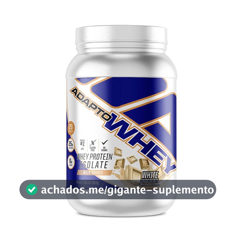 Whey Protein 3w Adaptogen Isolado Hidrolisado 900g Sabor Chocolate Branco
