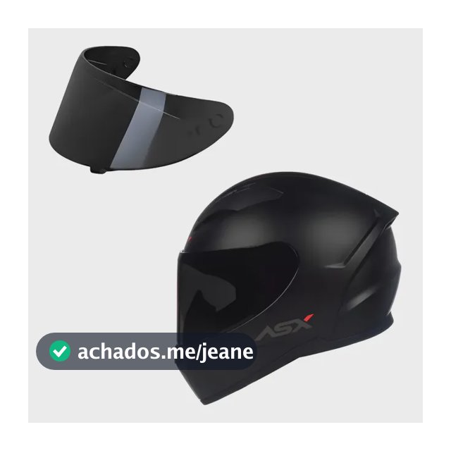 Capacete Masculino Feminino Asx City Preto Fosco + Viseira