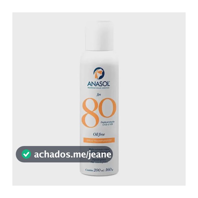 Protetor Solar Anasol Aerosol Fps 80 200ml