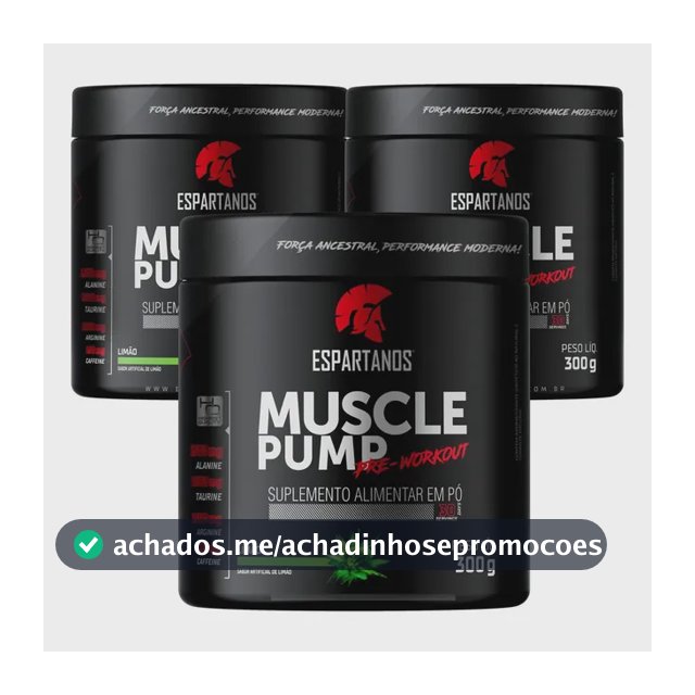 Kit 3x Pré Treino Muscle Pump Pre Workout 300g Espartanos