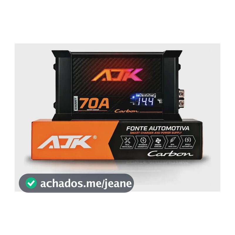 Fonte Carregador Carbon Smart 70a Ajk Toca Até 3500w Bivolt Preto