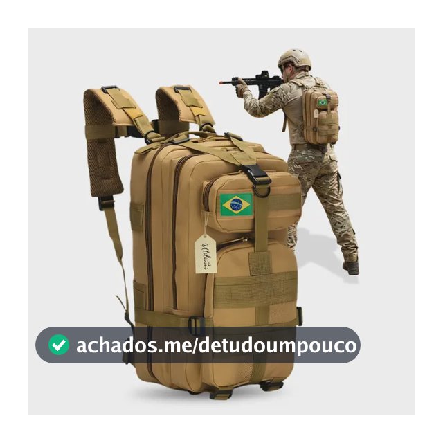 Mochila Tática Bolsa Militar Resistente 30 Litros Impermeável Super Reforçada Bandeira Brasil Brinde Utilizzei