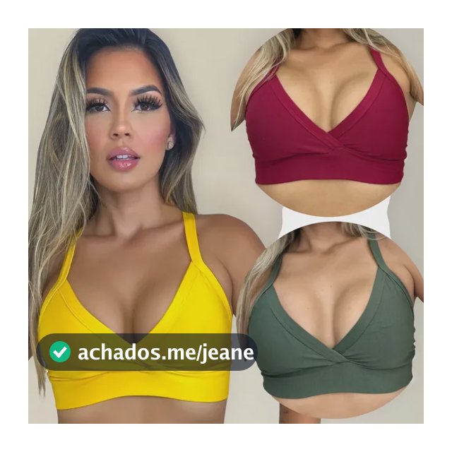 Kit 3 Top Academia Feminino Fitness Treino Sustentação