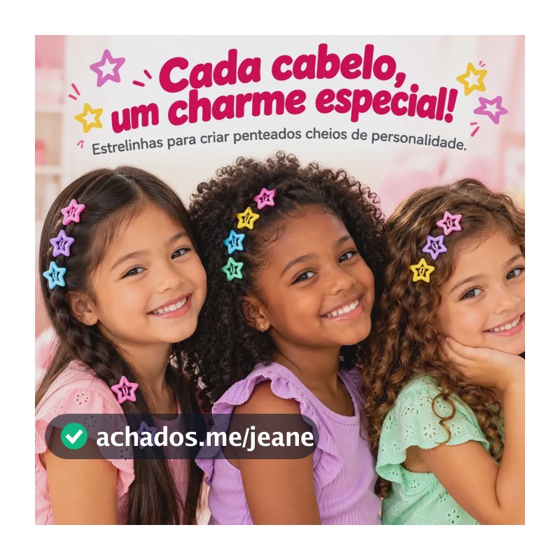 Kit 50 Unid Presilhas Estrela Colorida Tic Tac Cores Lindas  Coloridas/sortidas
