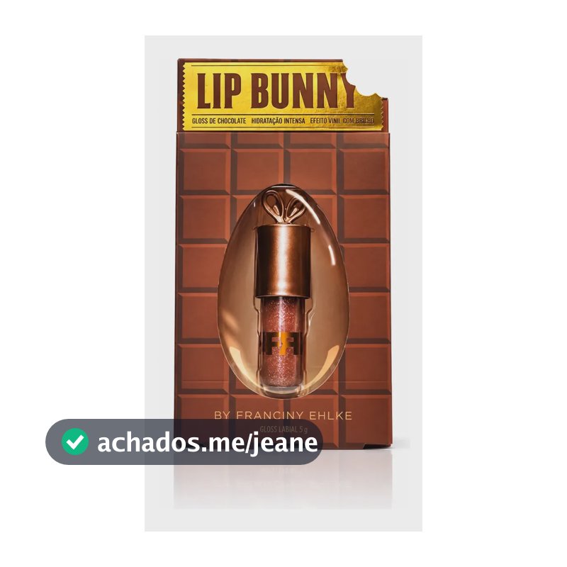 Gloss Labial Fran by Franciny Ehlke Lip Bunny Chocolate, com Brilho Intenso e Acabamento Espelhado