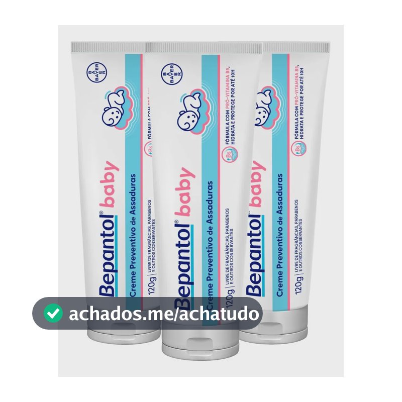 Kit 3 Proteção Bepantol Baby 120g Creme Fácil Limpeza