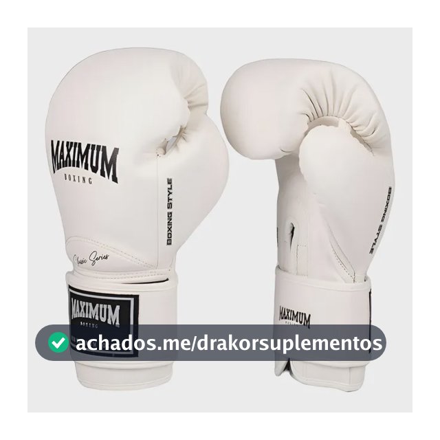 Luva Boxe / Muay Thai - Maximum New Classic White / Black Cor Branco Tamanho 14oz