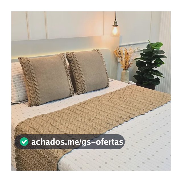 Kit Peseira Manta Tricot Cama Queen Aconchego + 2 Capas 45cm