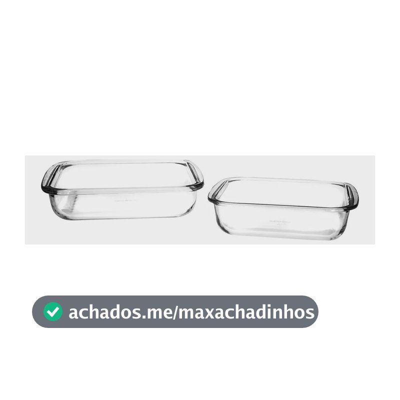 Assadeiras Quadradas Marinex 2 Peças Vidro Com Alça Transparente