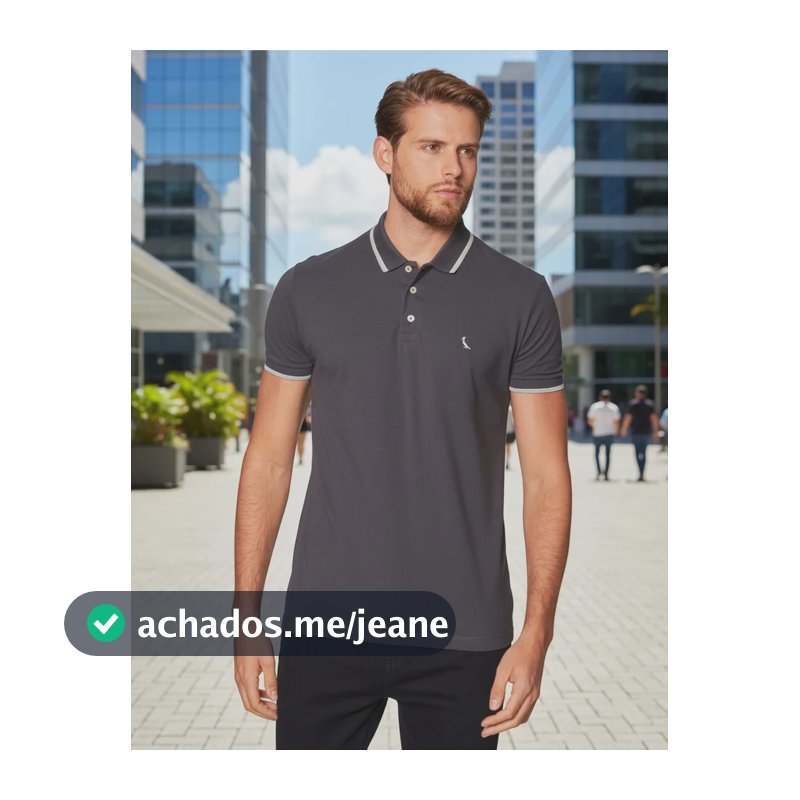 Camisa Polo Reserva Friso Duplo Masculino Fuligem Liso P