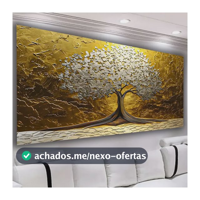Quadro 1 Peça 112x80 Pintura Arvore Vida Grande Sala Quarto Borda Infinite