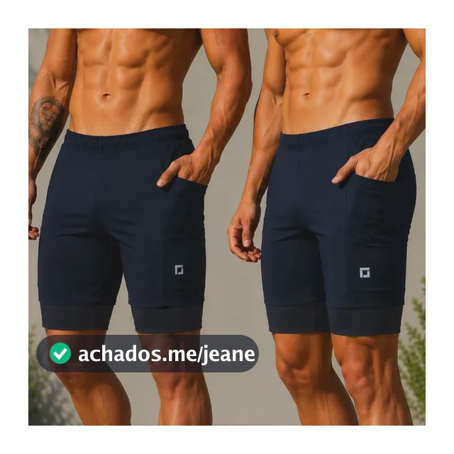 Bermuda Masculina De Corrida Com Bolsos  Kit 2 Peças