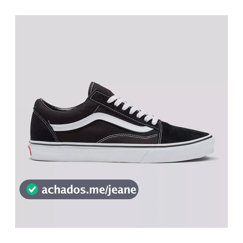 Tênis Skate The Old Skool Cano Baixo Tradicional Clássico Og Preto/branco 37 Br