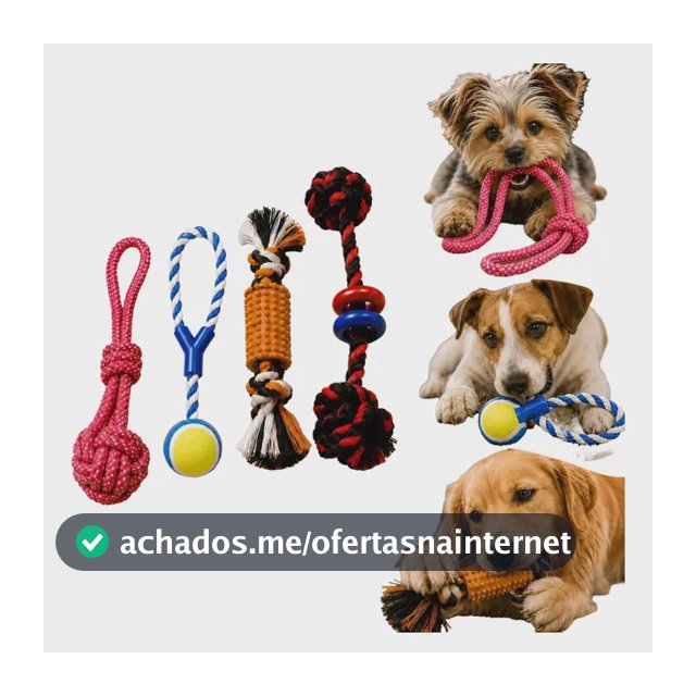 Kit 4 Brinquedos Mordedor Corda Pet Resistente Para Cães