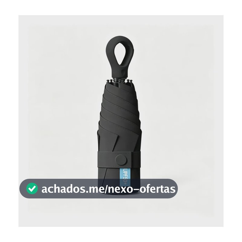 Mini Guarda-chuva Fps50+ Proteção Uv Portátil Feminino Viage Preto