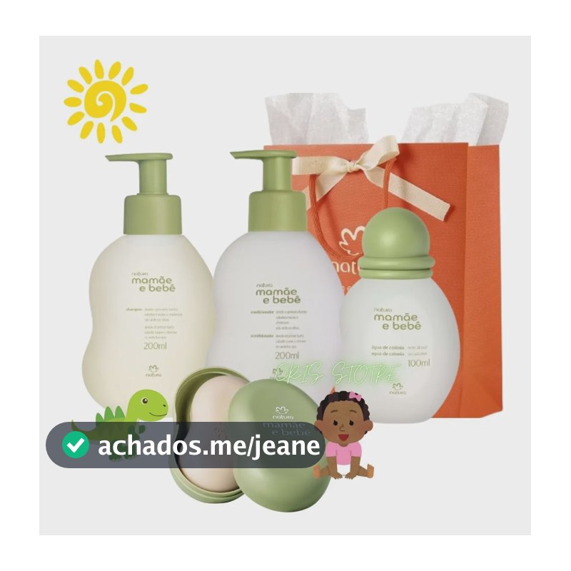 Kit Presente Natura-shampoo+cond+colônia+saboneteira Verde-claro