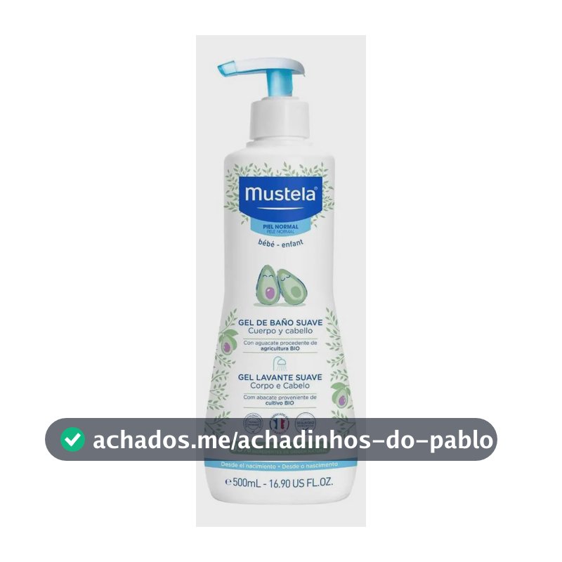 Mustela Gel Lavante Suave com Abacate Orgânico Bebê 500 ml