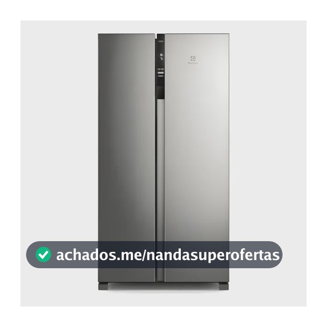 Geladeira Electrolux IS4S Frost Free Inverter 435L Side by Side cor Inox Look