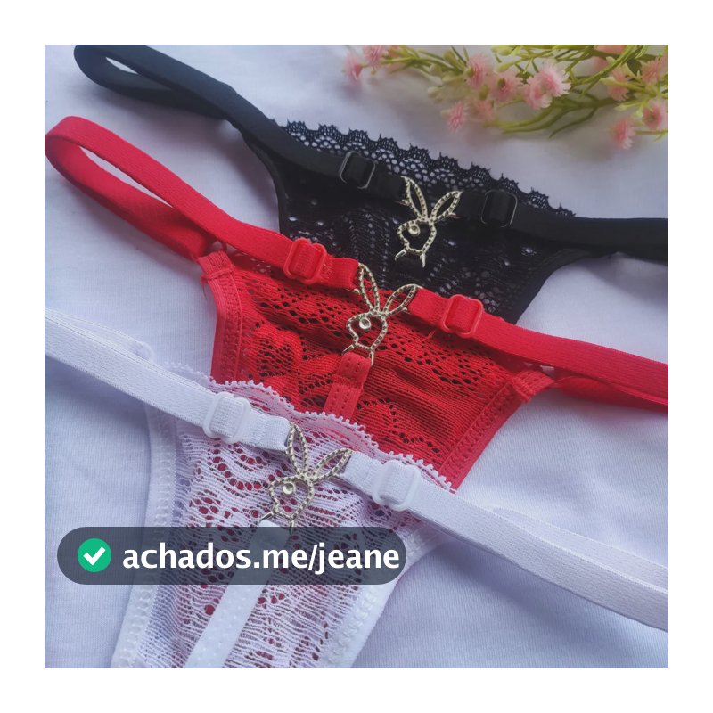 Kit 3 Calcinha Playboy Em Renda Delicada Lingerie Sensual Preto/branco/vermelho Florido Único