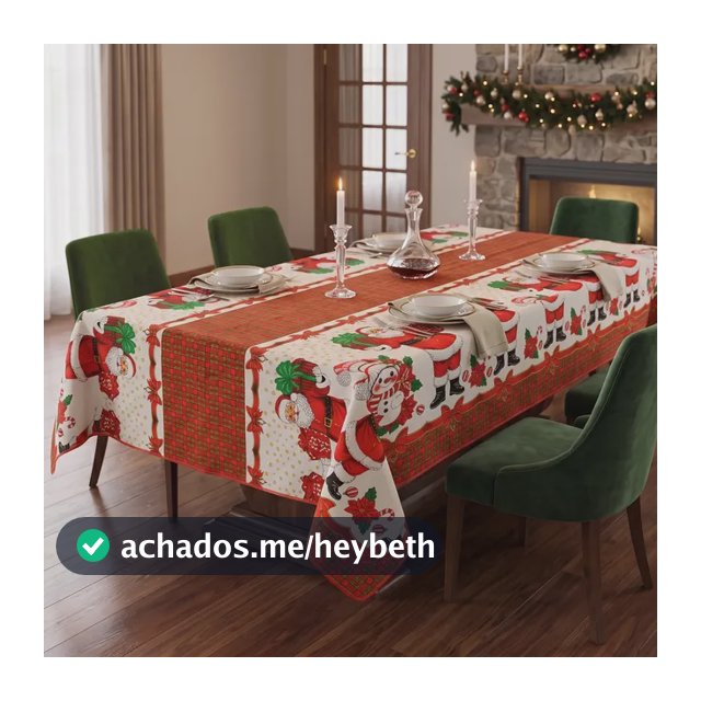 Toalha De Mesa Natal 6 Lugares Retangular Luxo Posta Atacado