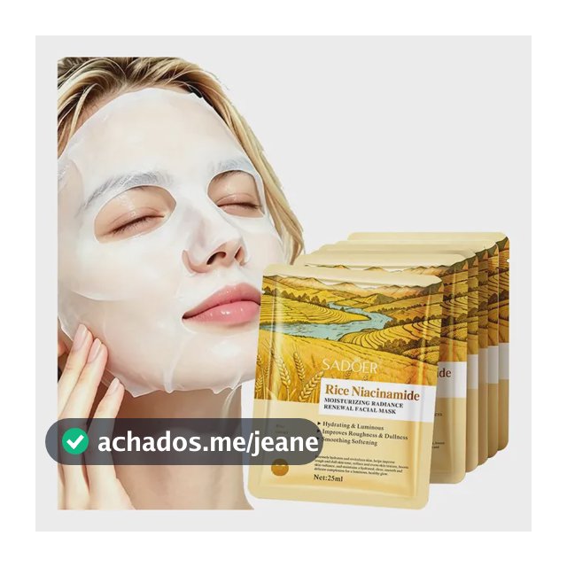 Máscara Facial De Niacinamida De Arroz Sadoer 6 Unidades/lot Todo Tipo De Pele